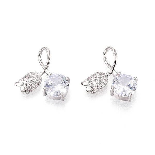 Brass Micro Pave Cubic Zirconia Pendants