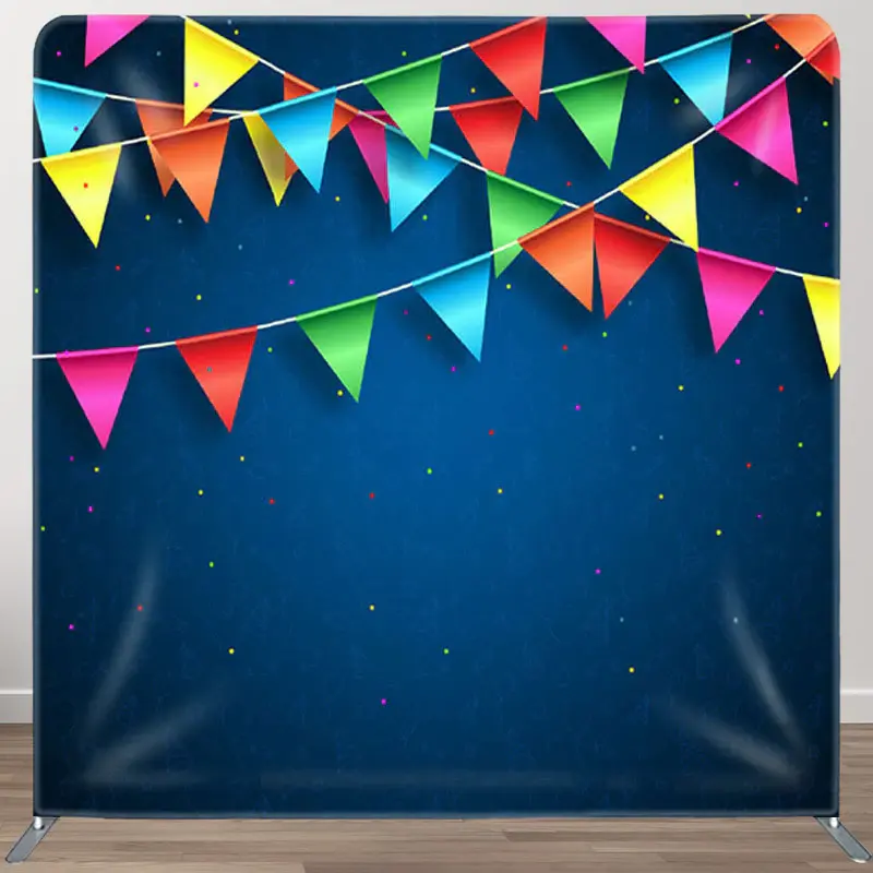 Aperturee Small Celebration Patterns Dark Blue Birthday Backdrop - Aperturee