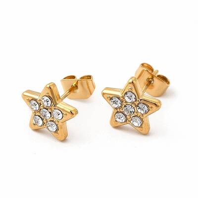 Crystal Rhinestone Star Stud Earrings
