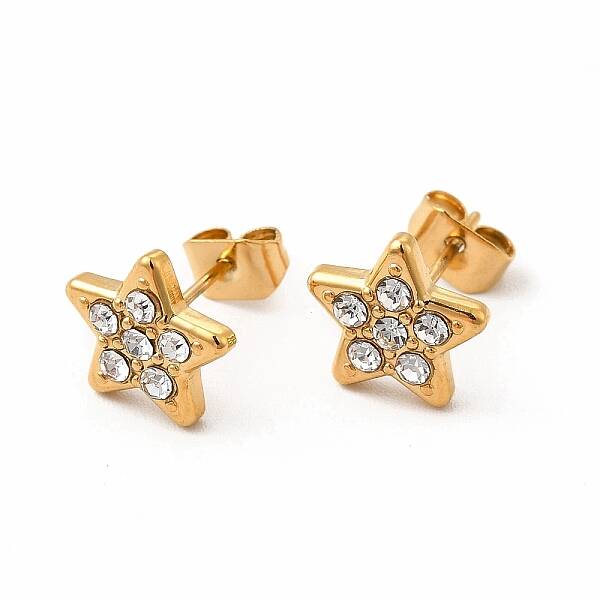 Crystal Rhinestone Star Stud Earrings