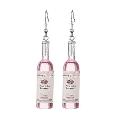 Wine Bottle Resin Dangle Earrings