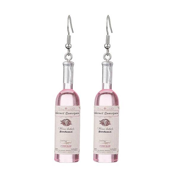 Wine Bottle Resin Dangle Earrings