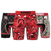 PSD Men's Warface Red Boxer Brief 3 Pack - Standard Length 7 Inch Inseam, Moisture-Wicking 4-Way Stretch Fabric Menswear Brea...