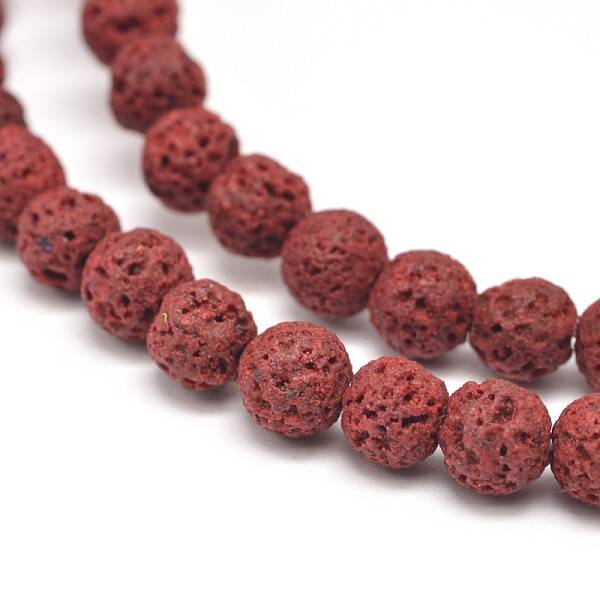 Natural Lava Rock Round Bead Strands