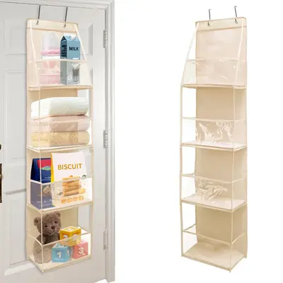 Wall Mounted Door Hanging Storage Bag, 1 Count Multi-grid Storage Organizer, Household Storage Bag for Home Bedroom Wardrobe