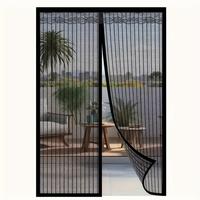 Mesh Mosquito Door Curtain, Breathable Magnetic Closure Door Curtain, Outdoor Screen Fence, Easy To Clean Door Screen for Hom...