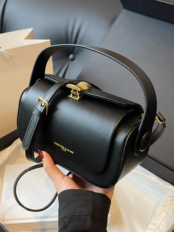 Women's Elegant Solid Color Handbag, Fashionable PU Leather Crossbody Bag for Daily Used, Casual Trendy Versatile High-qualit...