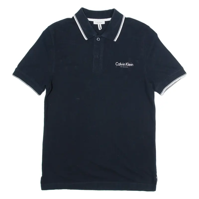 CALVIN KLEIN Mens Polo Shirt Black M