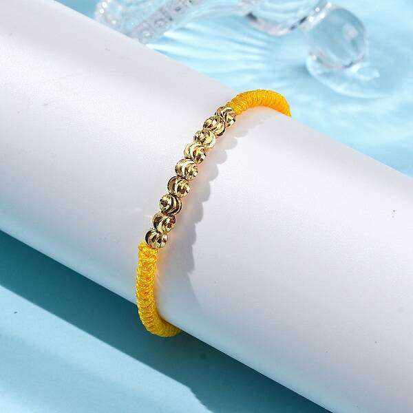 Polyester Cord Braided Bead Bracelets for Women