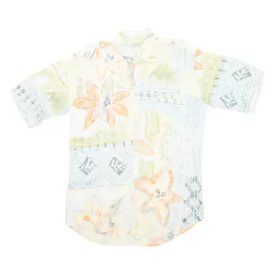 CALDOR Mens Shirt Blue Viscose Crazy Pattern M