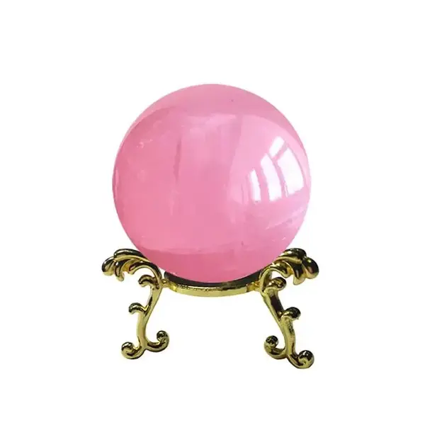 $33 -- open basket _ Natural color rose quartz sphere