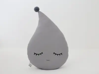 Gray Raindrop Pillow