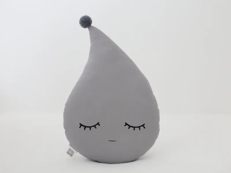 Gray Raindrop Pillow