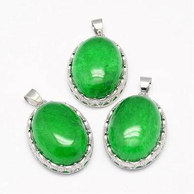 Natural Dyed & Heated Malaysia Jade Pendants