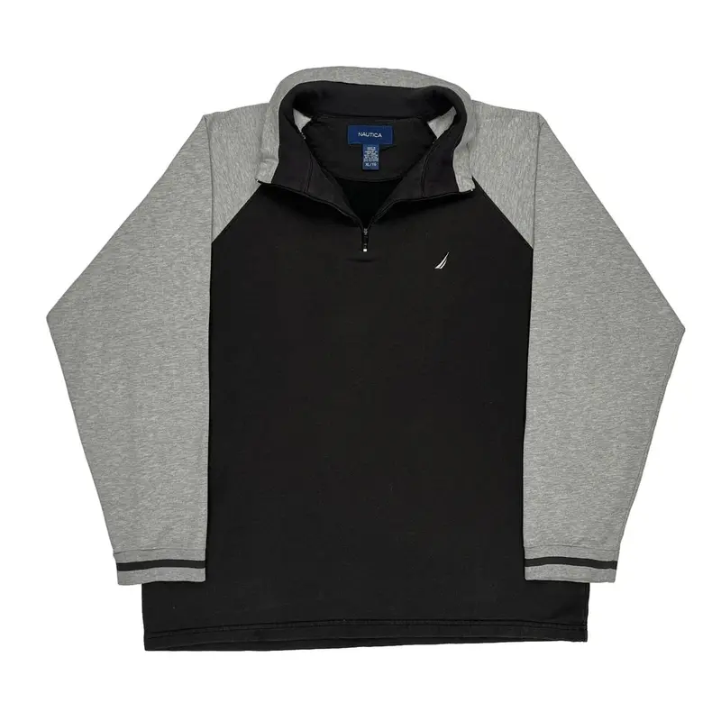 Nautica 1/4 Zip - XL Black Cotton Blend