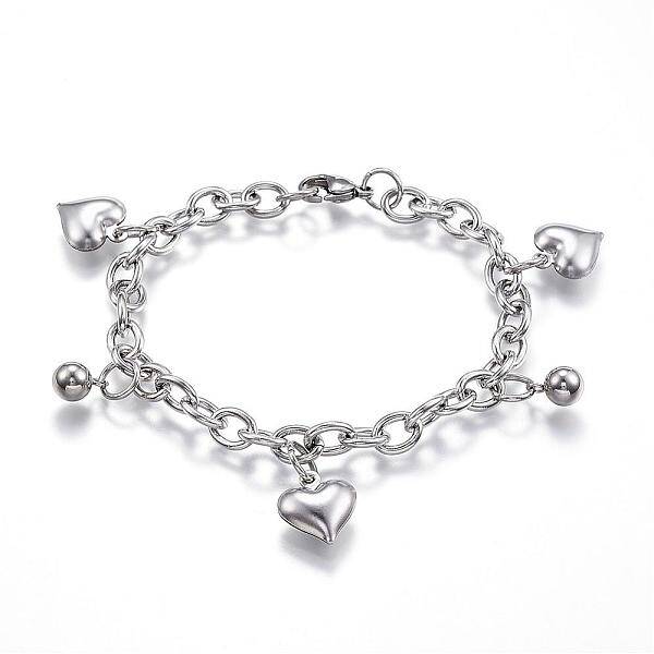 Tarnish Resistant 304 Stainless Steel Charm Bracelets