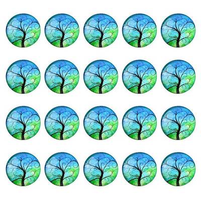 Half Round/Dome Tree Pattern Glass Flatback Cabochons for DIY Projects