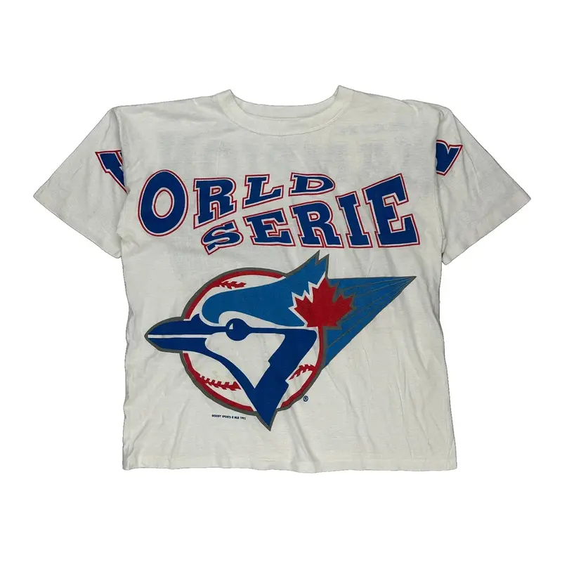 Toronto Blue Jays Single Stitch Mlb T-Shirt - XL White Cotton