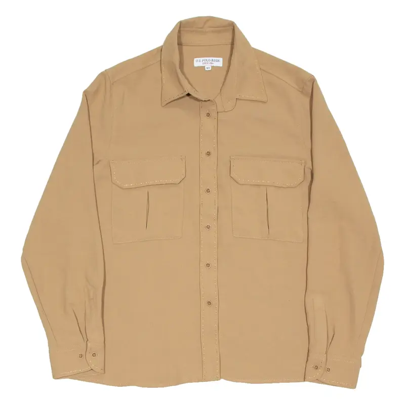 U.S. POLO ASSN Womens Plain Shirt Brown Long Sleeve L