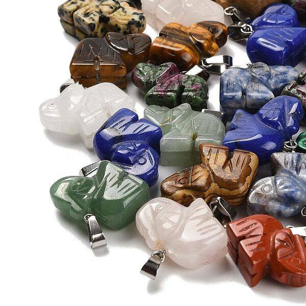 Natural & Synthetic Mixed Gemstone Pendants