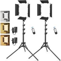 Photography Lighting Kit, 36W Bi-color Professional LED Studio Lights, Dimmable Photo Lights for Photography Filming Camera V...