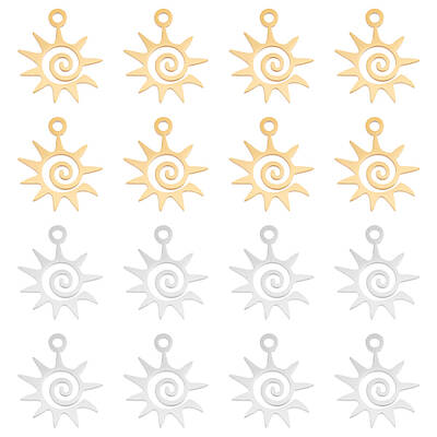 20Pcs 2 Colors 201 Stainless Steel Pendants