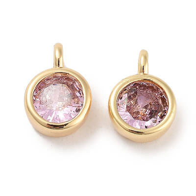 Brass Micro Pave Cubic Zirconia Charms