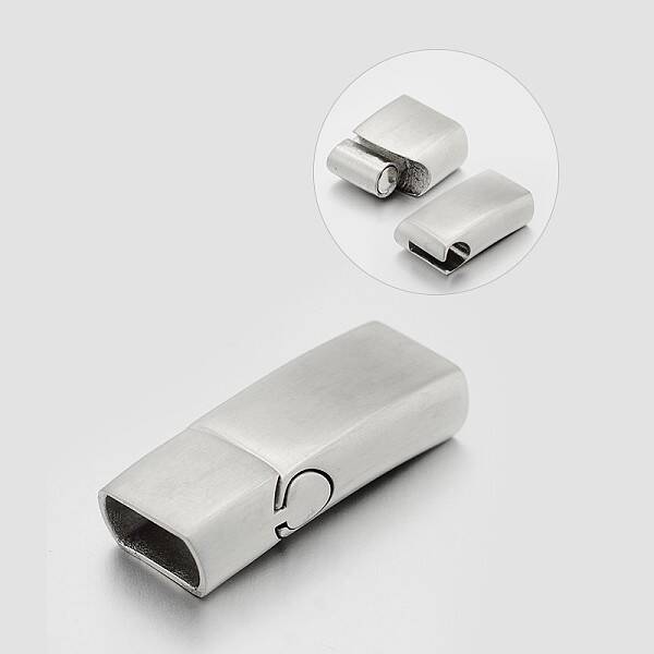 Tarnish Resistant Rectangle 304 Stainless Steel Matte Magnetic Bracelet Clasps