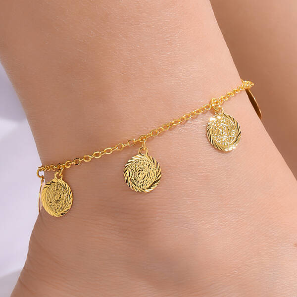 Fashionable and Delicate Adjustable Ladies Anklet with Vintage Beach Charm