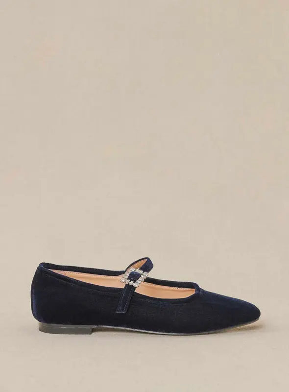 Ballerina Cla Claudia Velours Bleu | Color: BLEU | Size: 39