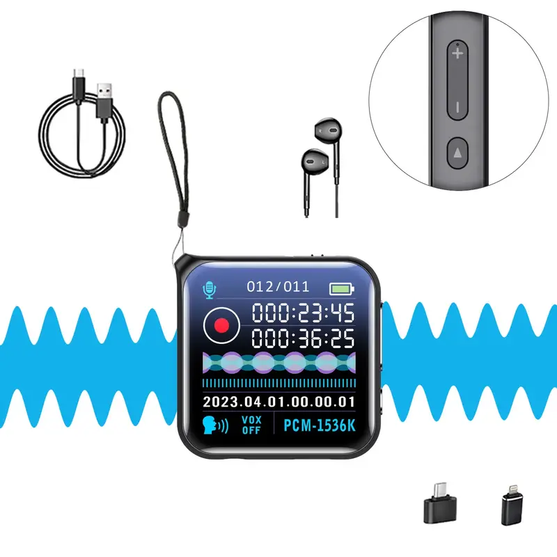 Powerful recorder with clear stereo sound quality, simple operation, large-capacity battery and long battery life