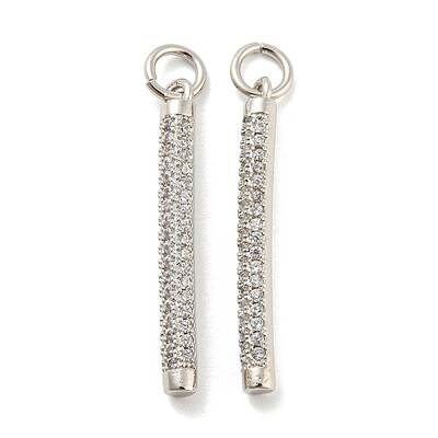Rack Plating Brass Micro Pave Clear Cubic Zirconia Pendants