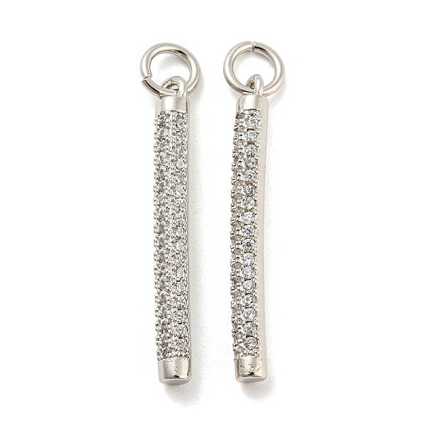 Rack Plating Brass Micro Pave Clear Cubic Zirconia Pendants