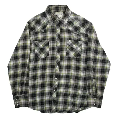 WRANGLER Mens Shirt Green Check Long Sleeve L