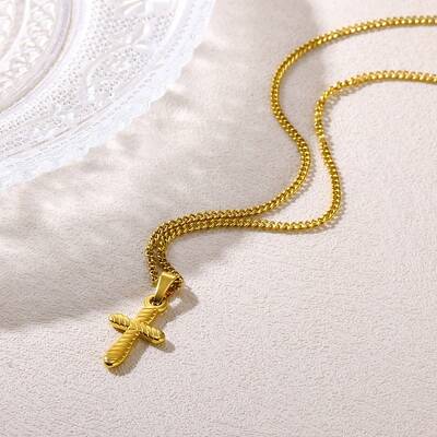 304 Stainless Steel Cross Pendant Necklaces for Women Men