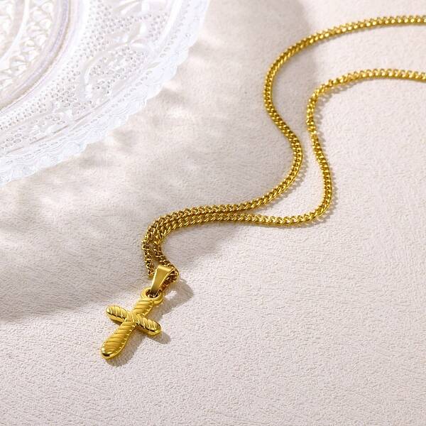 304 Stainless Steel Cross Pendant Necklaces for Women Men