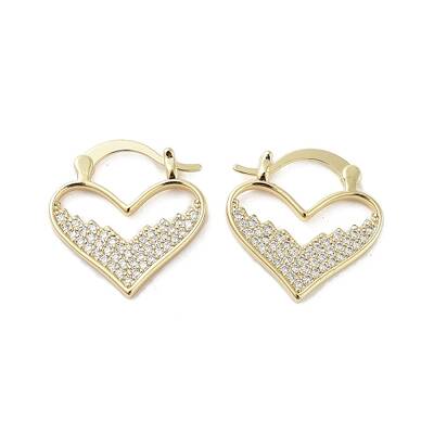 Rack Plating Brass Micro Pave Cubic Zirconia Hoop Earring