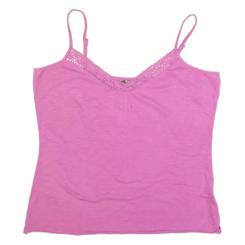FAT FACE Womens Camisole Top Pink V-Neck Sleeveless UK 18