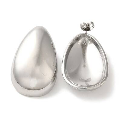 304 Stainless Steel Teardrop Stud Earrings
