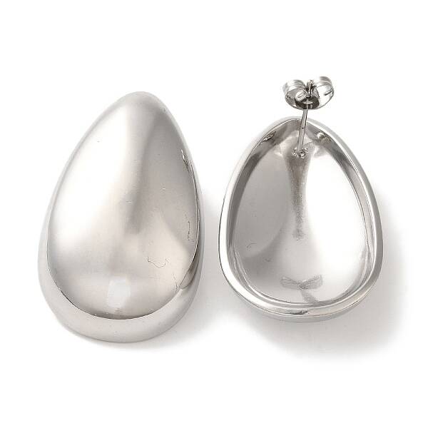 304 Stainless Steel Teardrop Stud Earrings