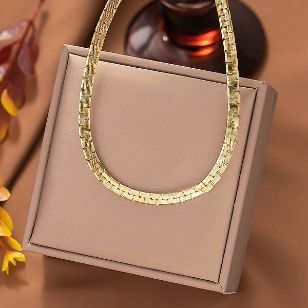 4.5MM 304 Stainless Steel Flat Snake Chain Necklaces for Women Men