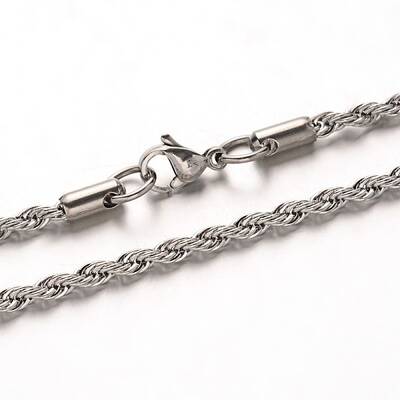 Tarnish Resistant 304 Stainless Steel Rope Chain Necklaces