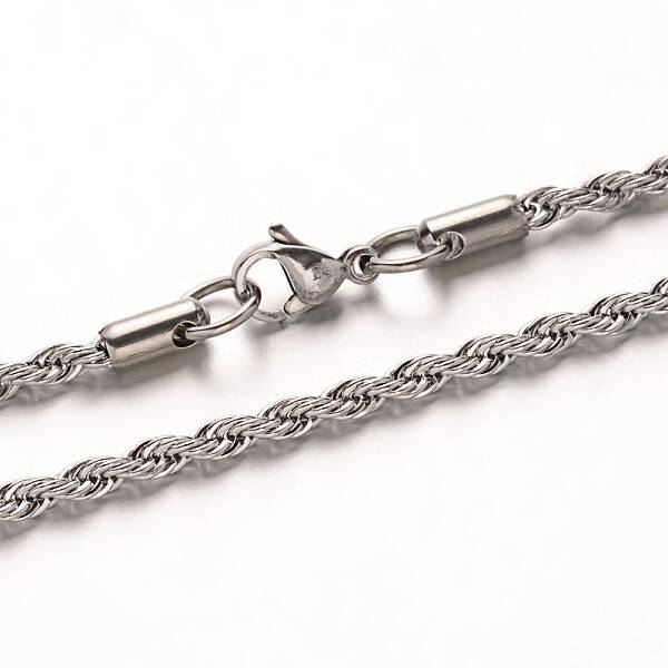 Tarnish Resistant 304 Stainless Steel Rope Chain Necklaces