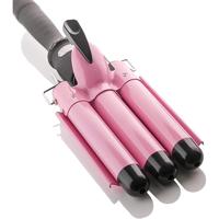 3 Barrel Hair Waver for Beachy/Frizz-Free Waves w/LCD Temperature Display - 1 Inch Ceramic Tourmaline Triple Barrels, Dual Vo...