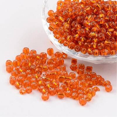 6/0 Round Silver Lined Round Hole Glass Seed Beads