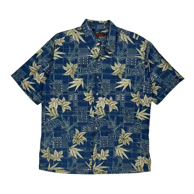 Made In Usa Tori Richard Hawaiian Shirt - Medium Blue Cotton