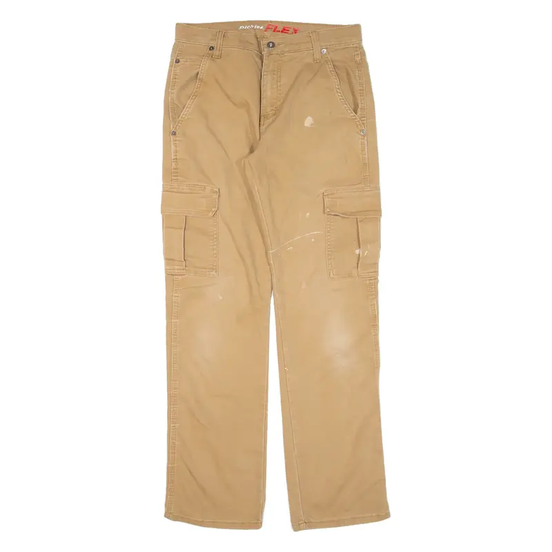 DICKIES Cargo Workwear Mens Trousers Beige Regular Straight W30 L32
