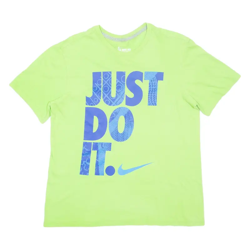 NIKE Athletic Cut Mens T-Shirt Green M