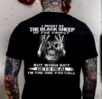 I MIGHT BE THE BLACK SHEEP OF THE FAMILY Skull With OK Print Men's T-Shirt Classic Cotton, Streetwear Shirt, Outdoor Outfits,...