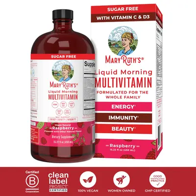 MaryRuth's Liquid Morning Multivitamin - B Complex Vitamins - Vitamins A, C, D, E -  Zinc - Beauty - Vegan - Sugar Free - 15....